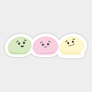 Mochi and Friends - 3 color mochi - tricolor mochi - isolated Sticker